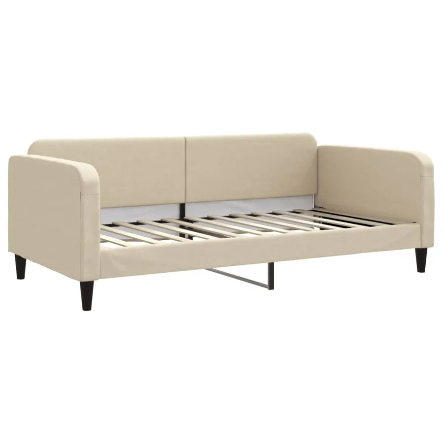 Lit de repos crème 100x200 cm tissu - 2