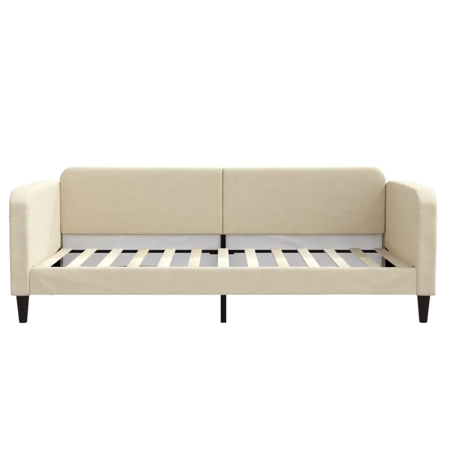 Lit de repos crème 100x200 cm tissu - 3