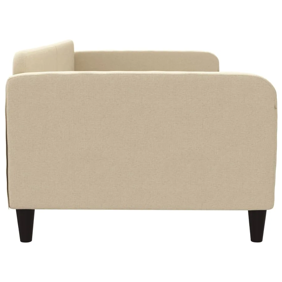 Lit de repos crème 100x200 cm tissu - 4