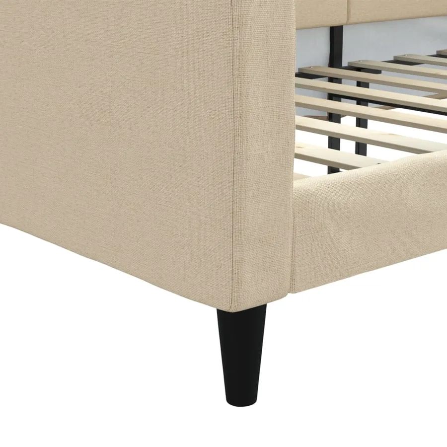 Lit de repos crème 100x200 cm tissu - 6