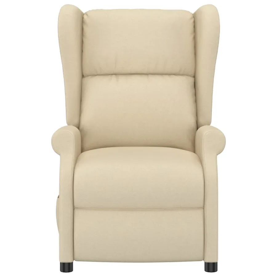 Fauteuil inclinable électrique à oreilles crème tissu - 4