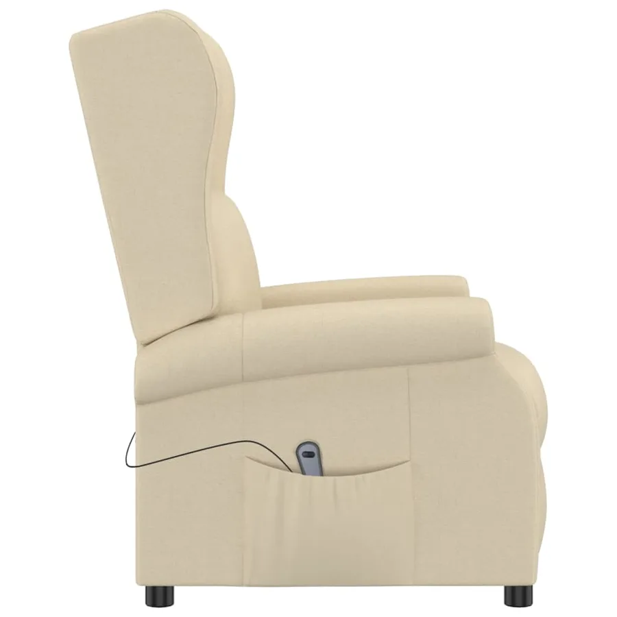 Fauteuil inclinable électrique à oreilles crème tissu - 5