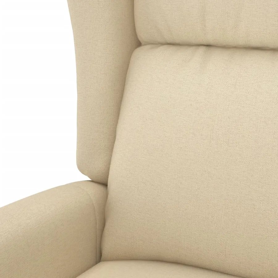 Fauteuil inclinable électrique à oreilles crème tissu - 8