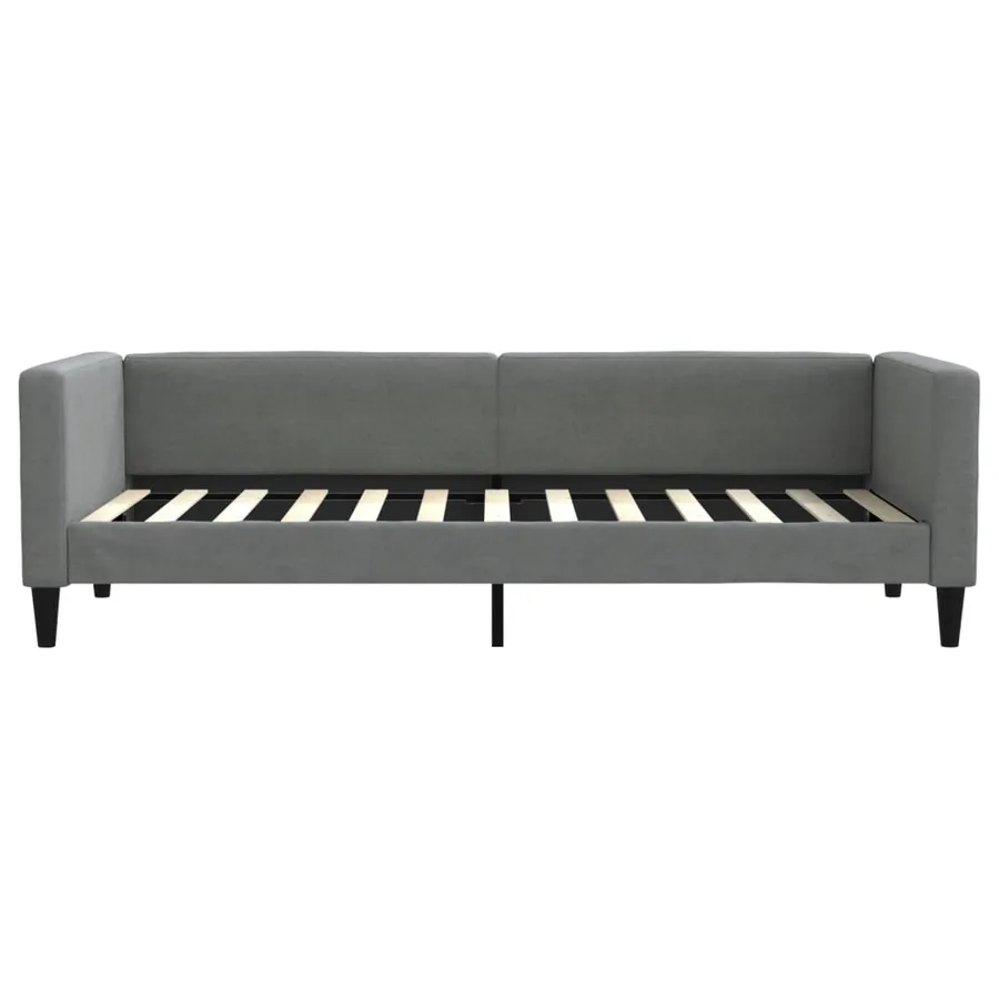 Lit de jour avec matelas gris foncé 80x200 cm tissu - 4