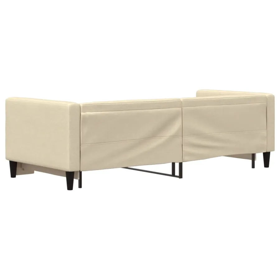 Lit de jour avec gigogne sans matelas crème 80x200 cm - 5