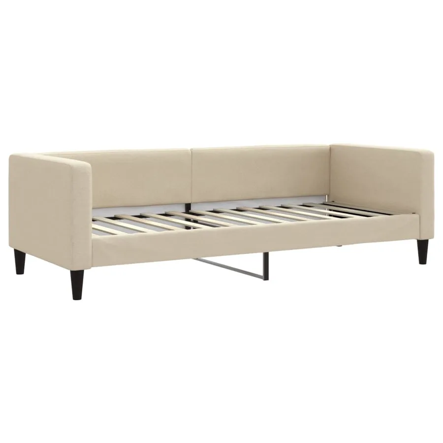 Lit de jour avec gigogne sans matelas crème 80x200 cm - 6