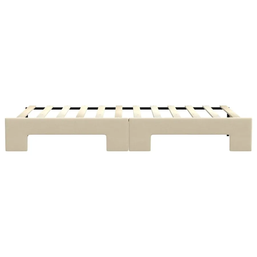Lit de jour avec gigogne sans matelas crème 80x200 cm - 9