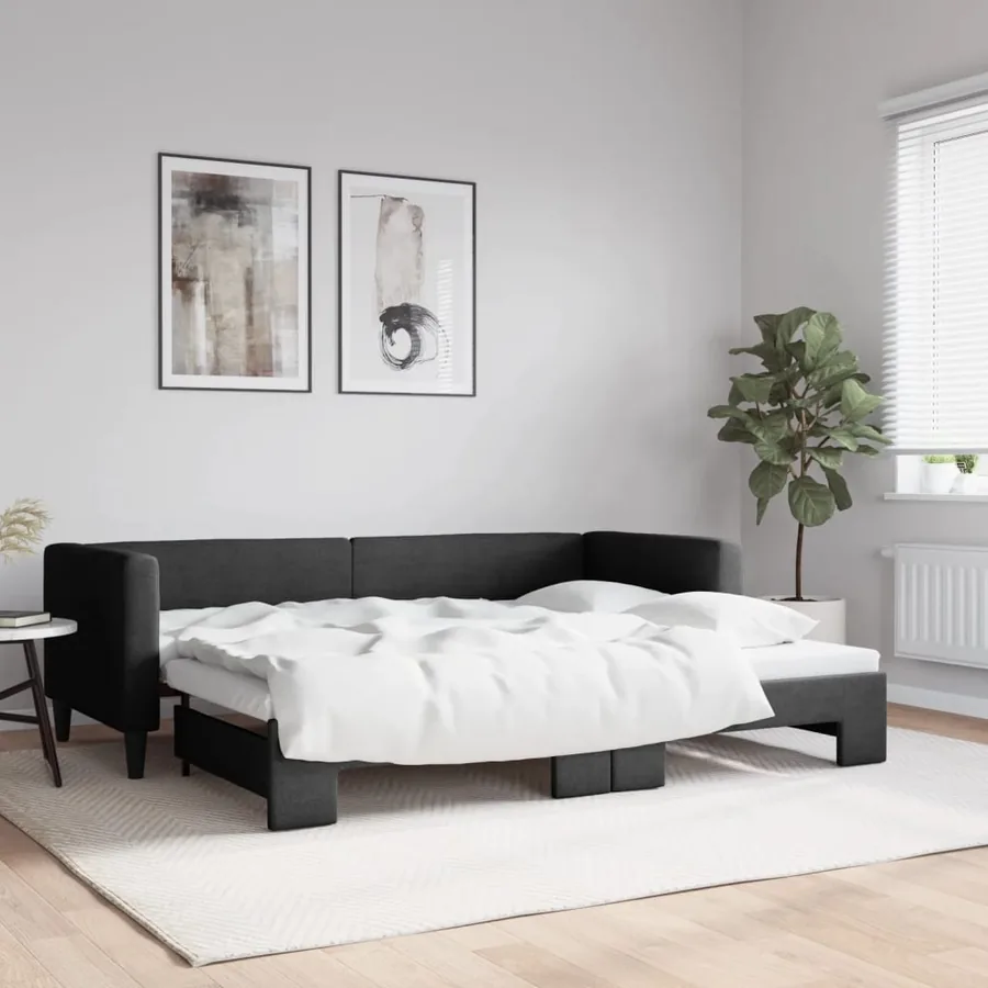 Lit de jour avec gigogne sans matelas 80x200 cm