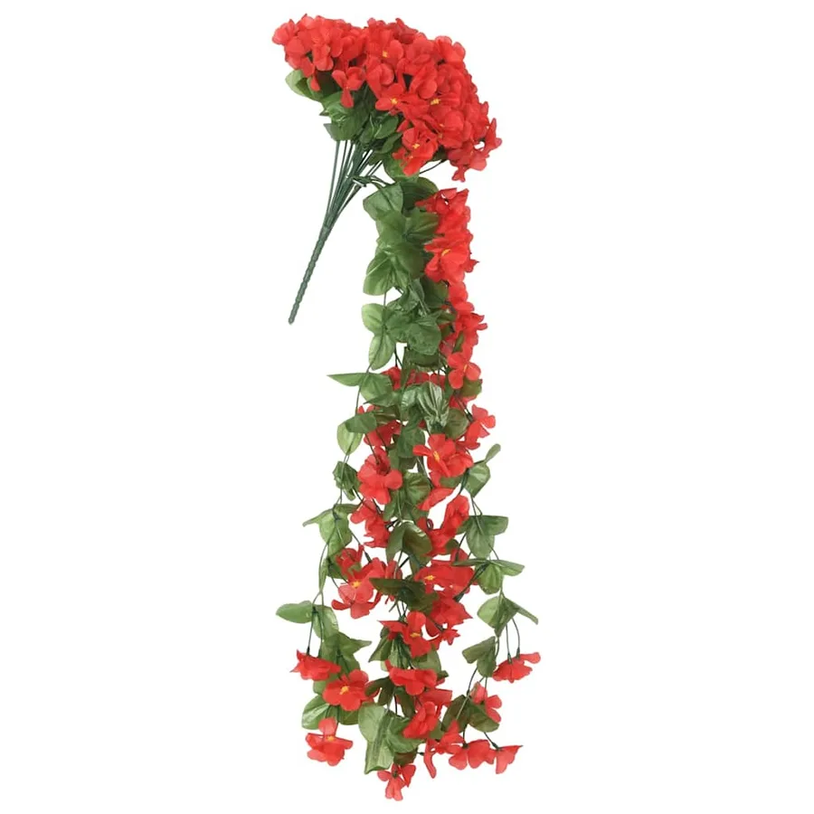 Guirlandes de fleurs 3 pcs rouge 85 cm - 4