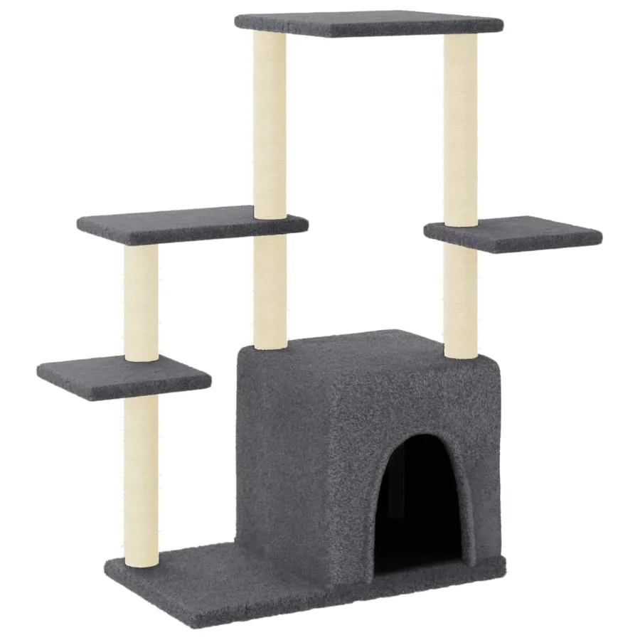 Arbre à chat avec griffoirs en sisal gris foncé 97,5 cm - 2