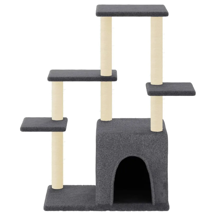 Arbre à chat avec griffoirs en sisal gris foncé 97,5 cm - 3
