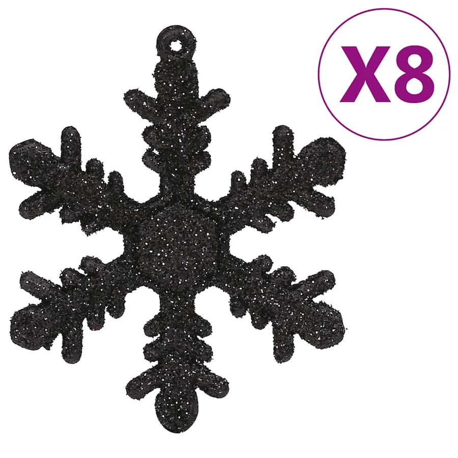 Ensemble de boules de Noël 111 pièces noir polystyrène - 9
