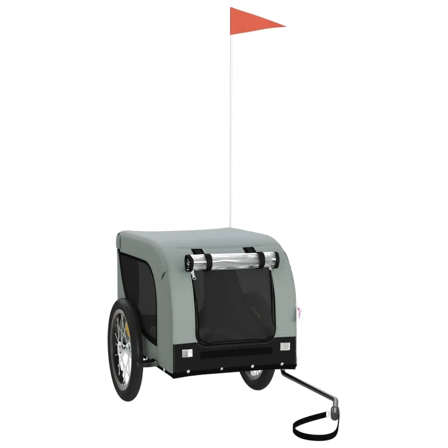 Remorque de vélo pour animaux de compagnie gris et noir - 2