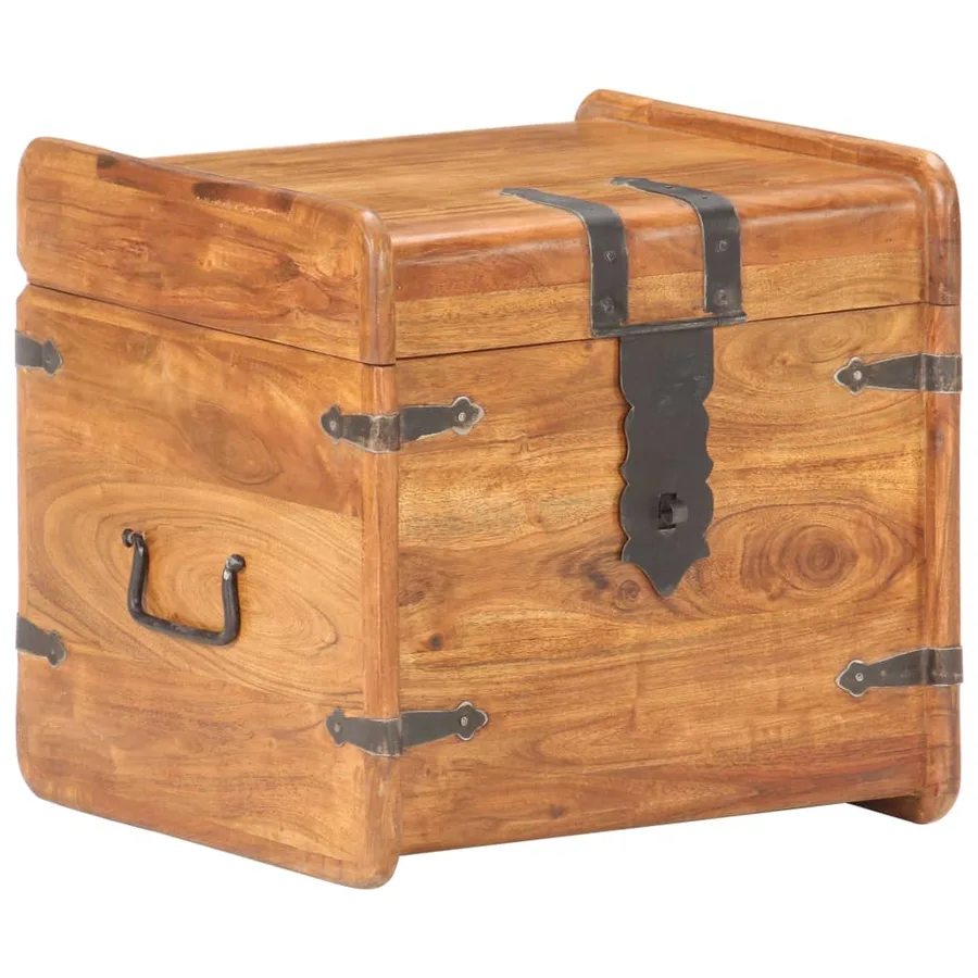 Coffre 40x40x40 cm Bois d'acacia solide - 11