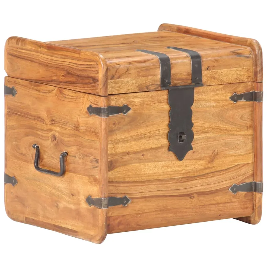 Coffre 40x40x40 cm Bois d'acacia solide - 12