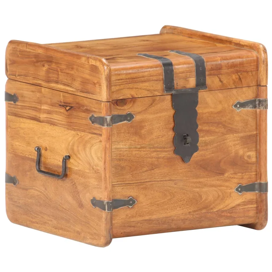 Coffre 40x40x40 cm Bois d'acacia solide - 13