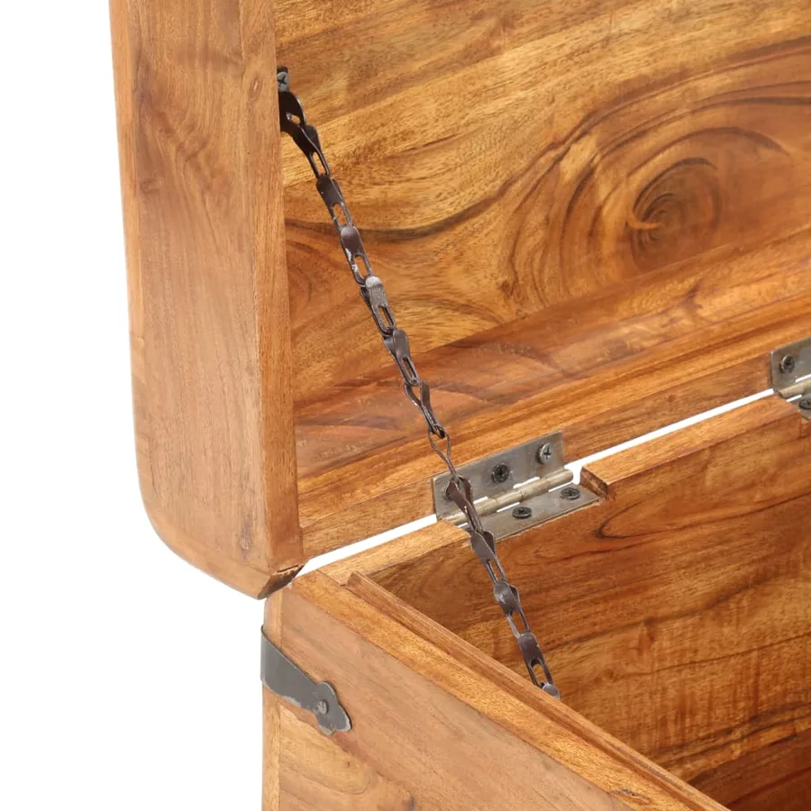 Coffre 40x40x40 cm Bois d'acacia solide - 6