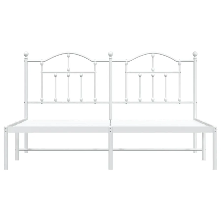 Cadre de lit métal sans matelas et tête de lit blanc 180x200 cm - 5