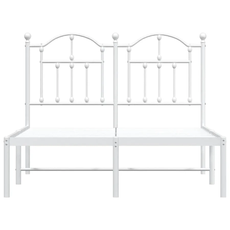 Cadre de lit métal sans matelas et tête de lit blanc 120x200 cm - 5