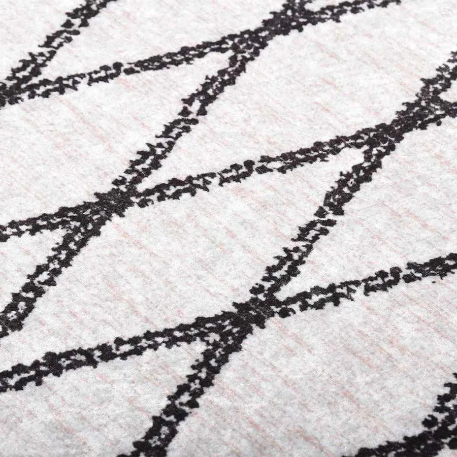 Tapis lavable noir et blanc 120x170 cm - 4