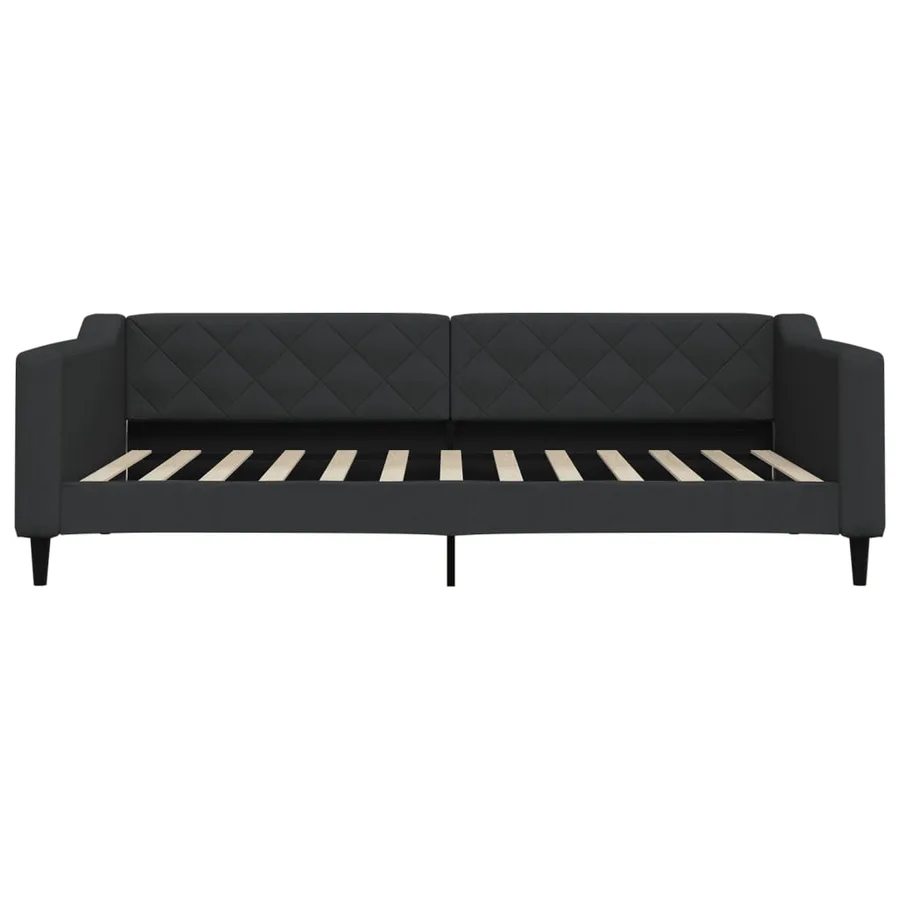 Lit de jour avec matelas noir 100x200 cm tissu - 4