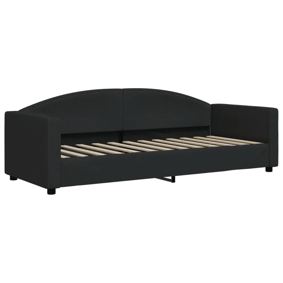 Lit de jour avec matelas noir 80x200 cm tissu - 3