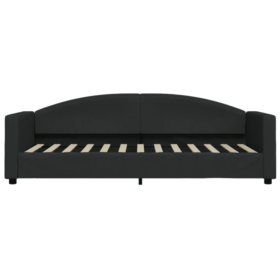 Lit de jour avec matelas noir 80x200 cm tissu - 4