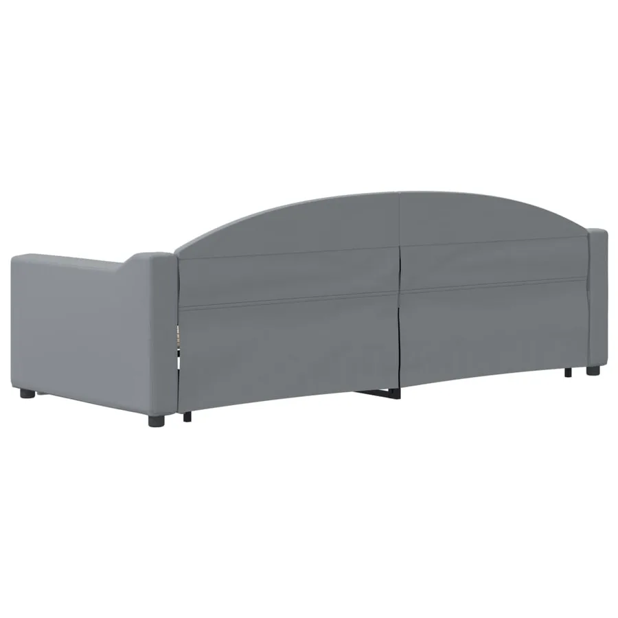 Lit de jour avec gigogne sans matelas gris clair 80x200 cm - 5