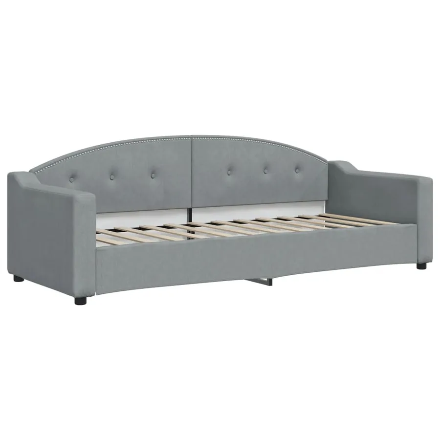 Lit de jour avec gigogne sans matelas gris clair 80x200 cm - 6