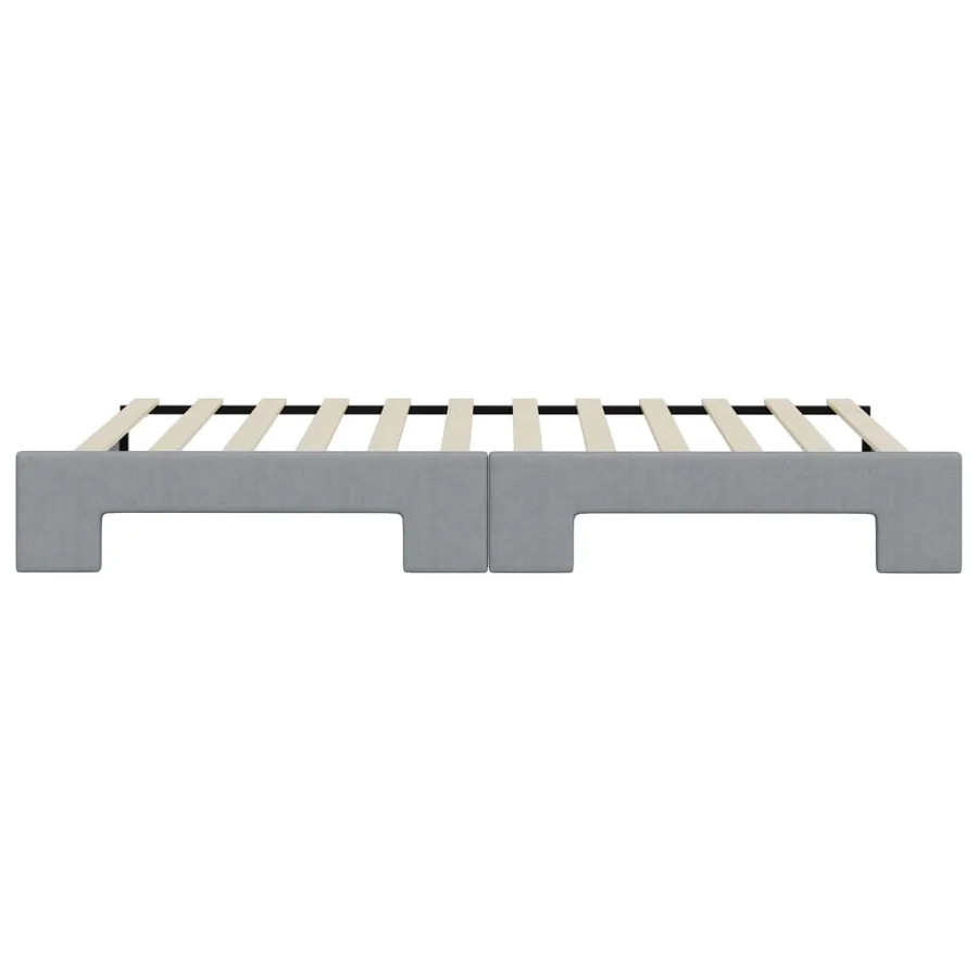 Lit de jour avec gigogne sans matelas gris clair 80x200 cm - 9