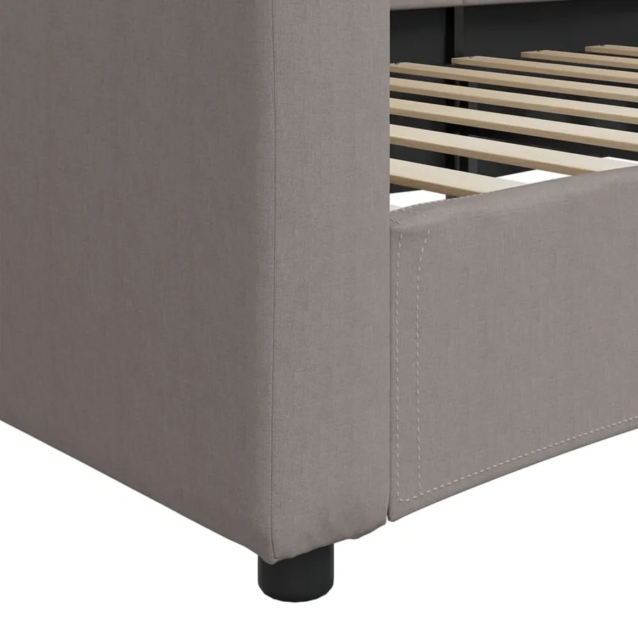 Lit de repos taupe 100x200 cm tissu - 6