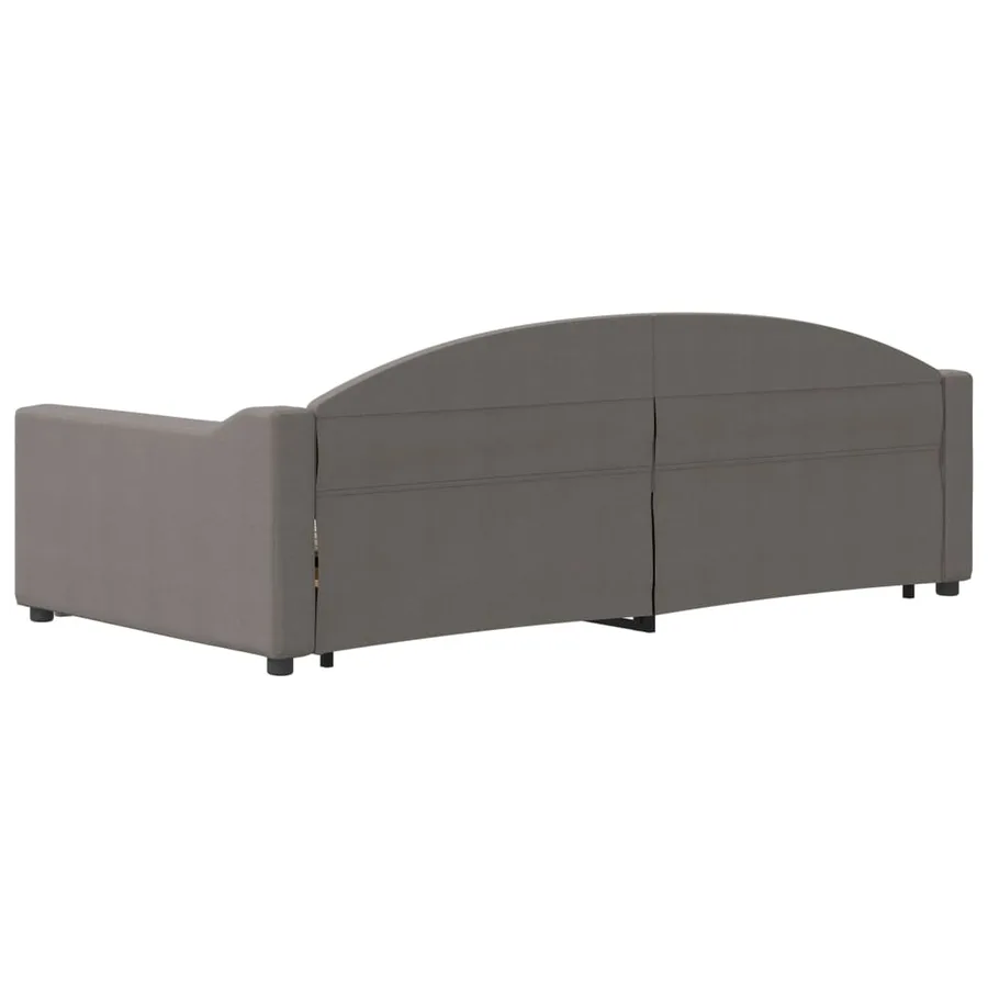 Lit de jour avec lit gigogne taupe 100x200 cm tissu - 5
