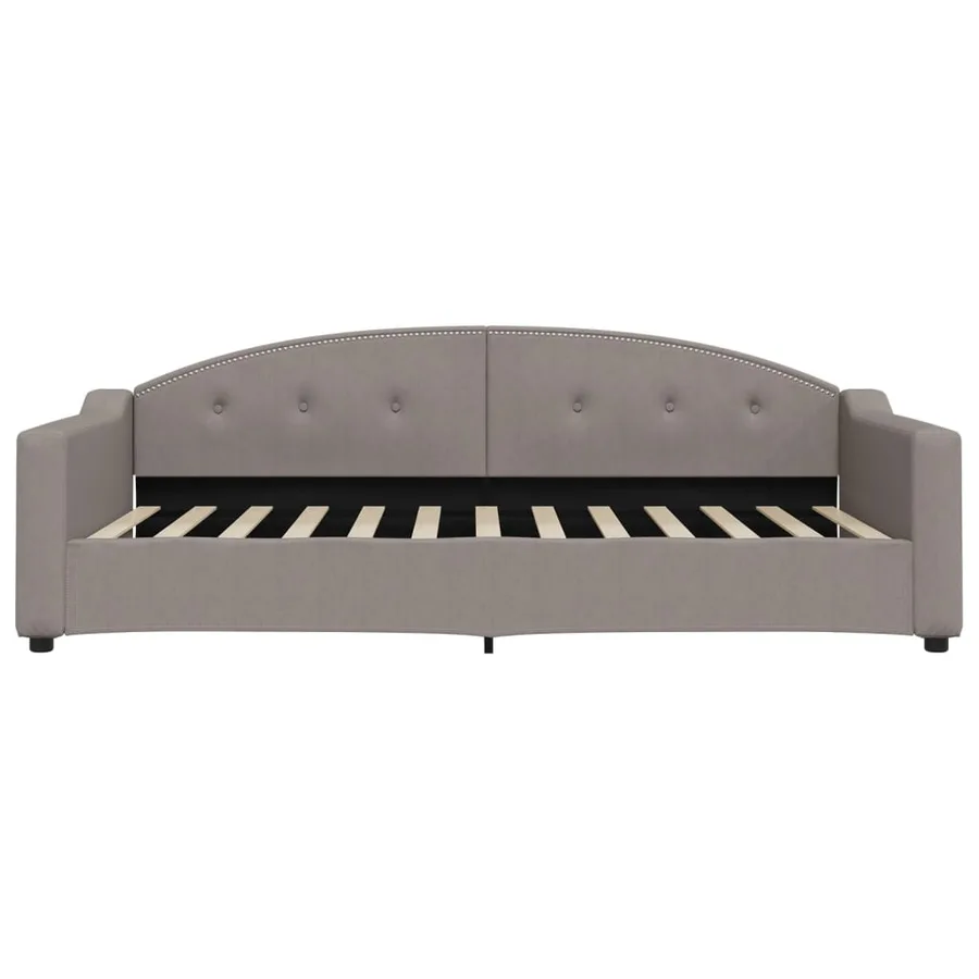 Lit de jour avec lit gigogne taupe 100x200 cm tissu - 7