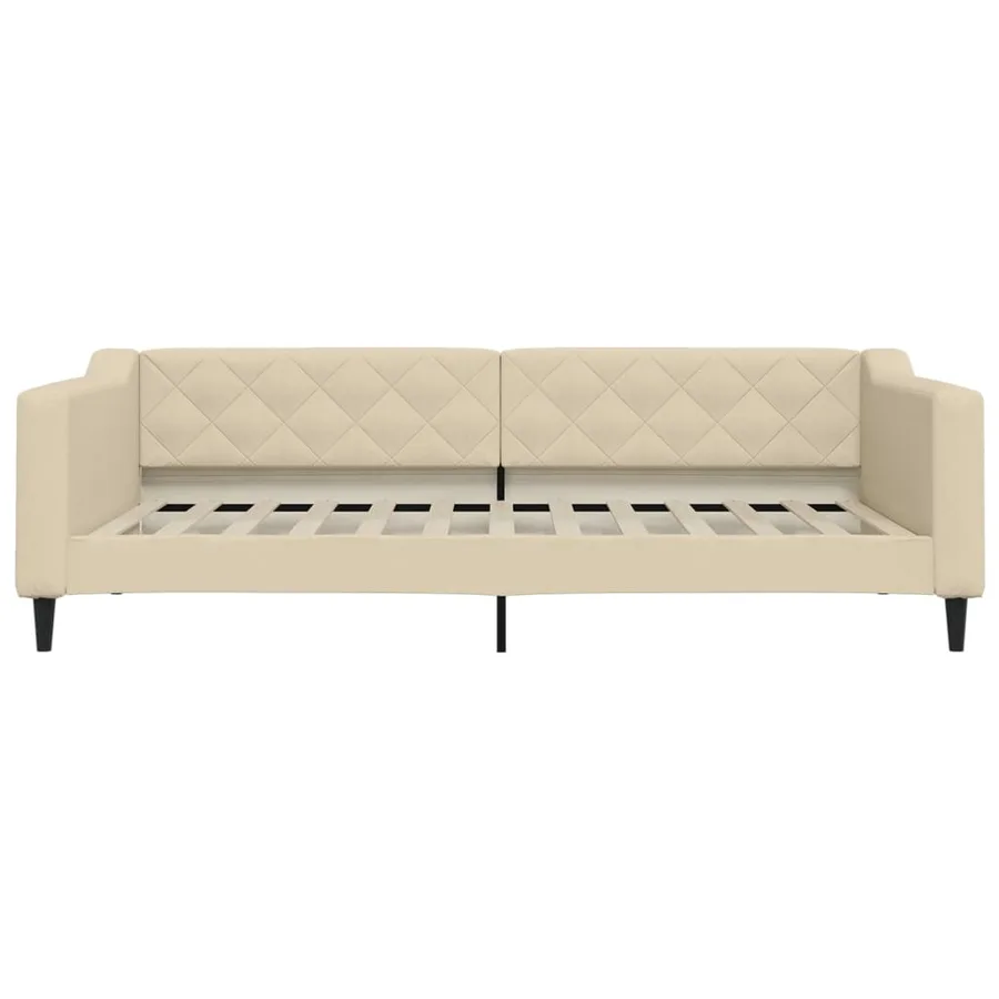 Lit de repos crème 100x200 cm tissu - 3