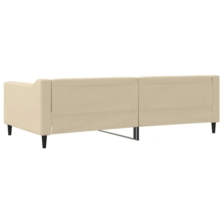 Lit de repos crème 100x200 cm tissu - 5