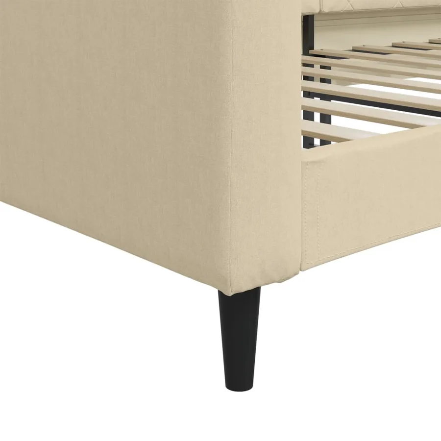 Lit de repos crème 100x200 cm tissu - 6