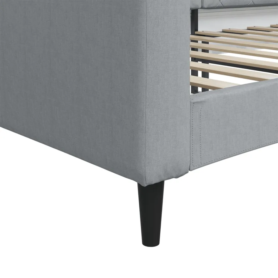 Lit de repos gris clair 100x200 cm tissu - 6