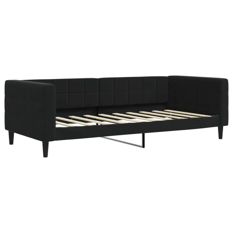 Lit de repos sans matelas noir 90x190 cm velours - 2