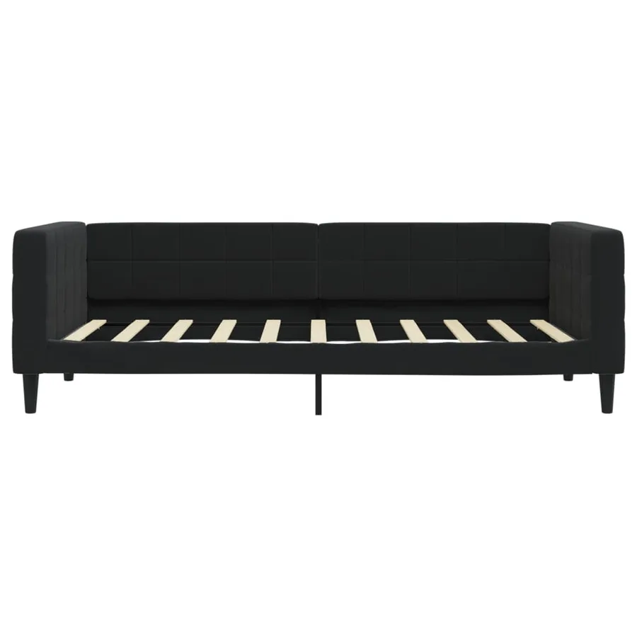 Lit de repos sans matelas noir 90x190 cm velours - 3