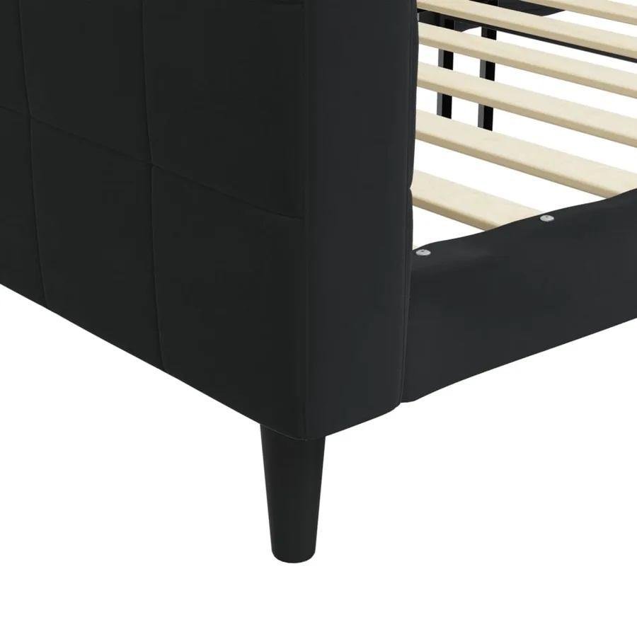 Lit de repos sans matelas noir 90x190 cm velours - 6