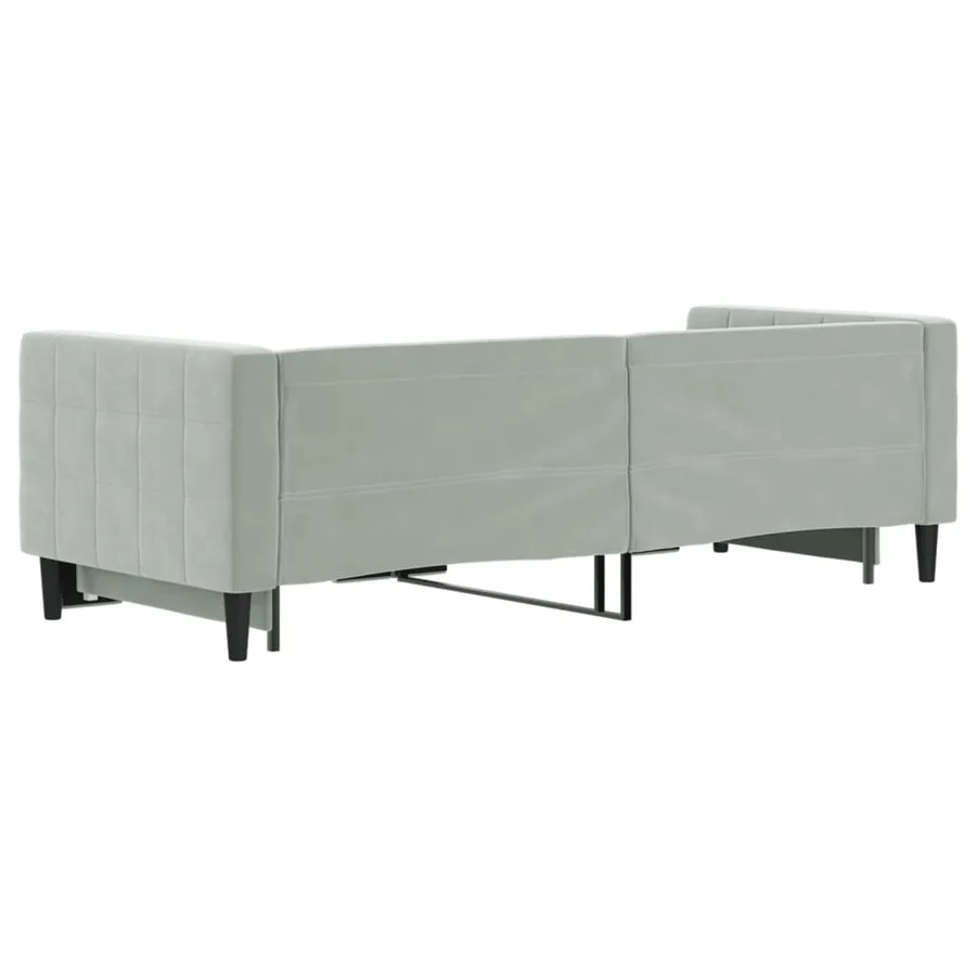 Lit de jour avec gigogne sans matelas gris clair 80x200 cm - 5