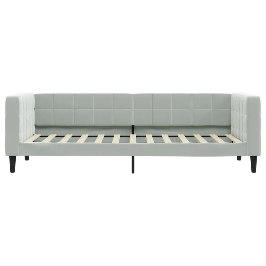 Lit de jour avec gigogne sans matelas gris clair 80x200 cm - 7