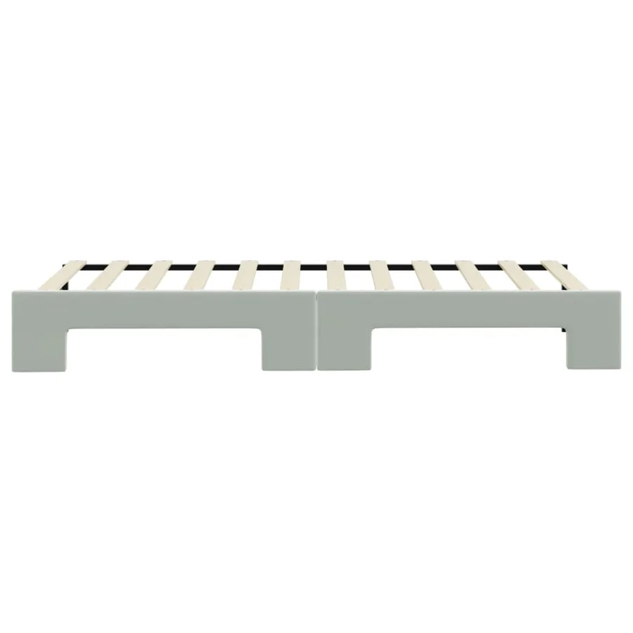 Lit de jour avec gigogne sans matelas gris clair 80x200 cm - 9