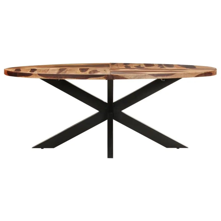 Table à manger ovale 200x100x75 cm Bois d'acacia - 2