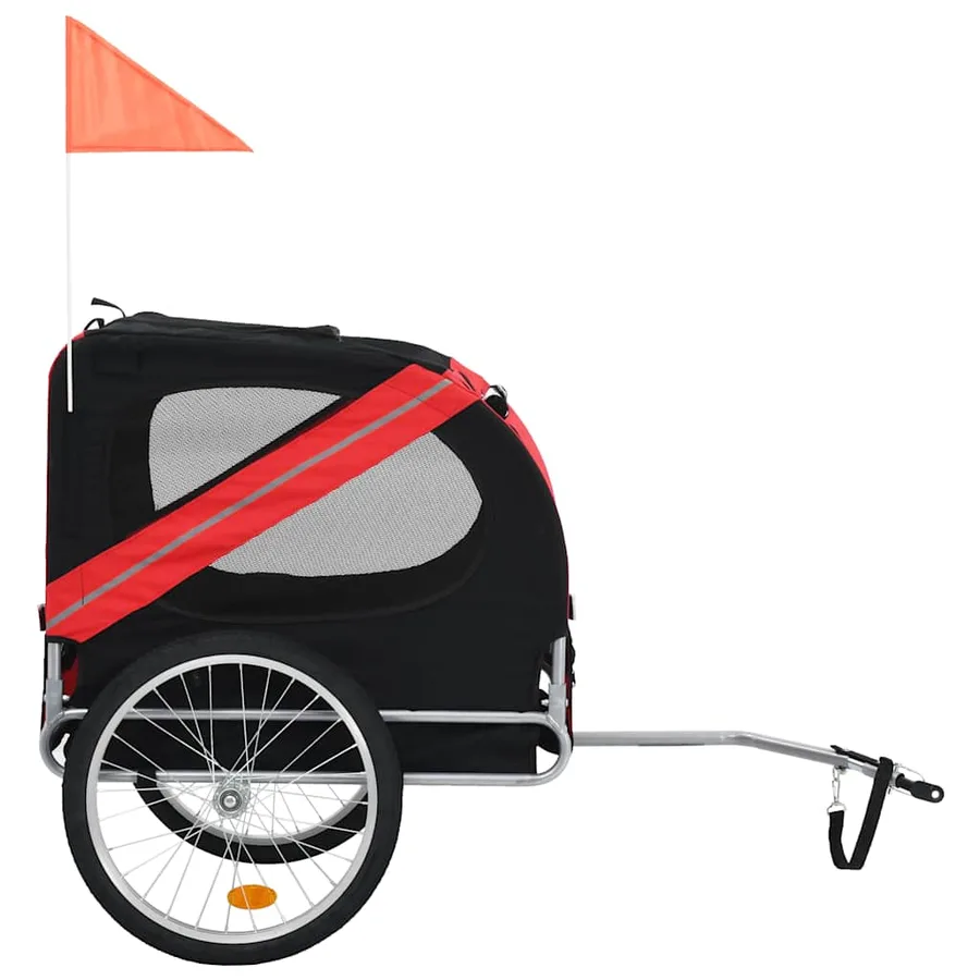 Remorque de vélo pour animaux de compagnie rouge et noir - 2