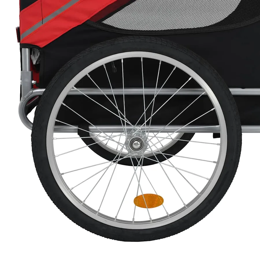 Remorque de vélo pour animaux de compagnie rouge et noir - 4