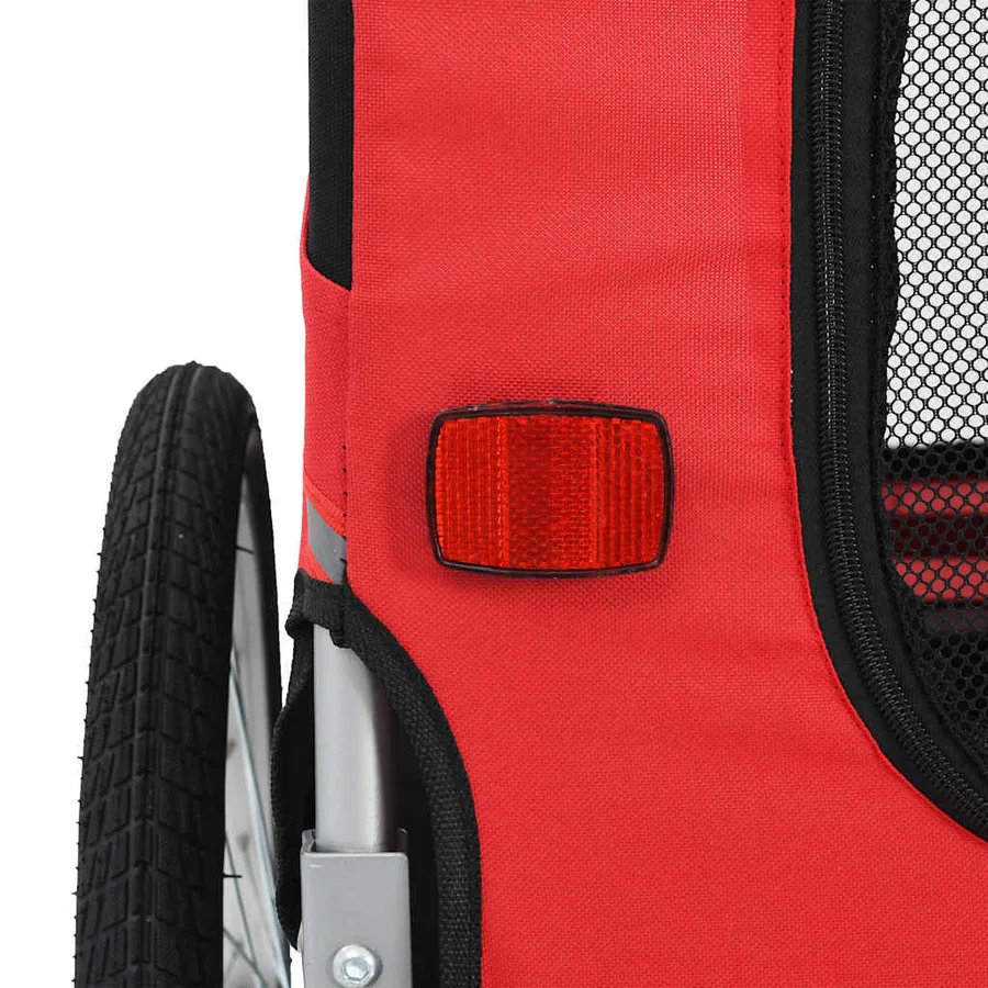 Remorque de vélo pour animaux de compagnie rouge et noir - 5