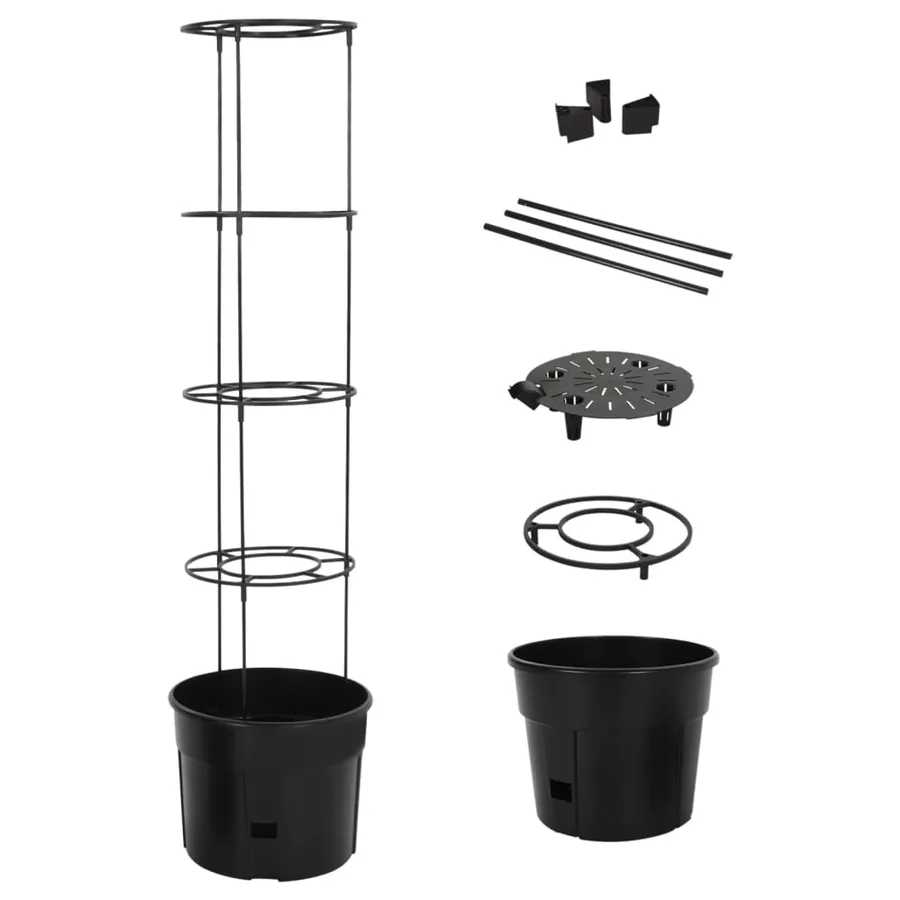Jardinière à tomate Anthracite Ø39x150 cm Polypropylène