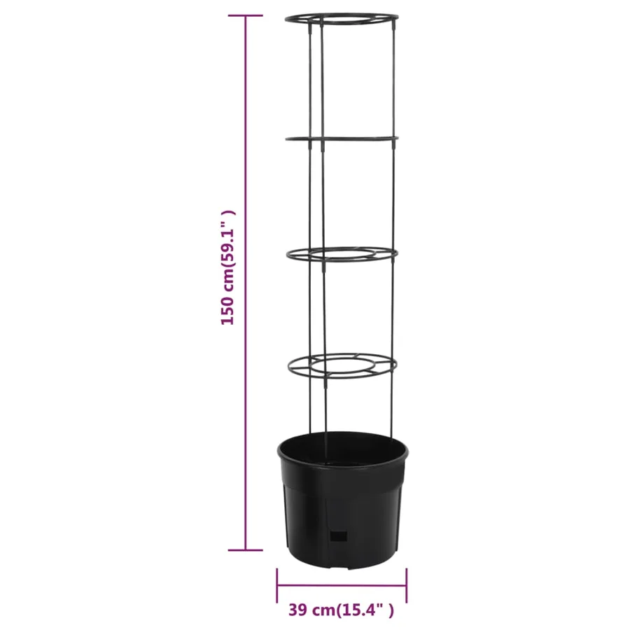 Jardinière à tomate Anthracite Ø39x150 cm Polypropylène - 6