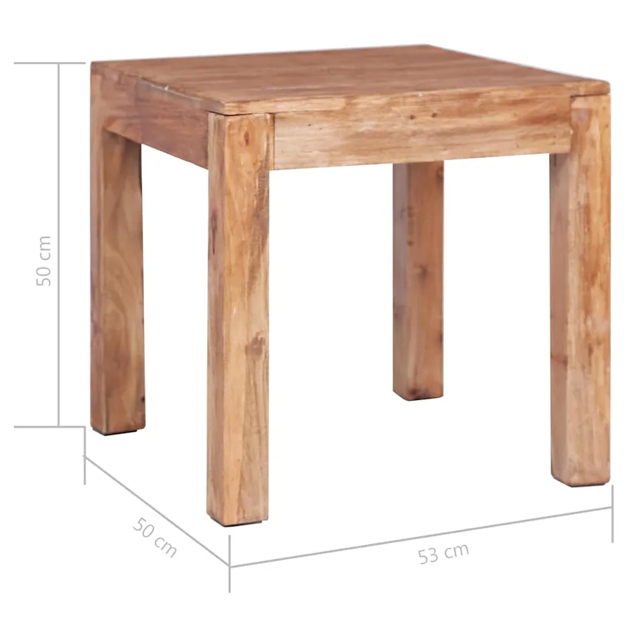 Table basse 53x50x50 cm bois d'acajou massif - 5